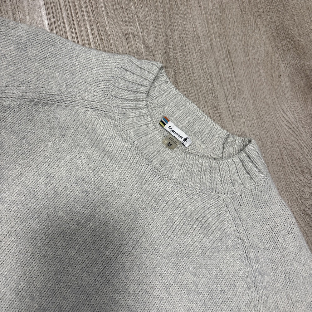 Smartwool Knit Sweater Womens Medium Gray Wool Blend Raglan Pullover